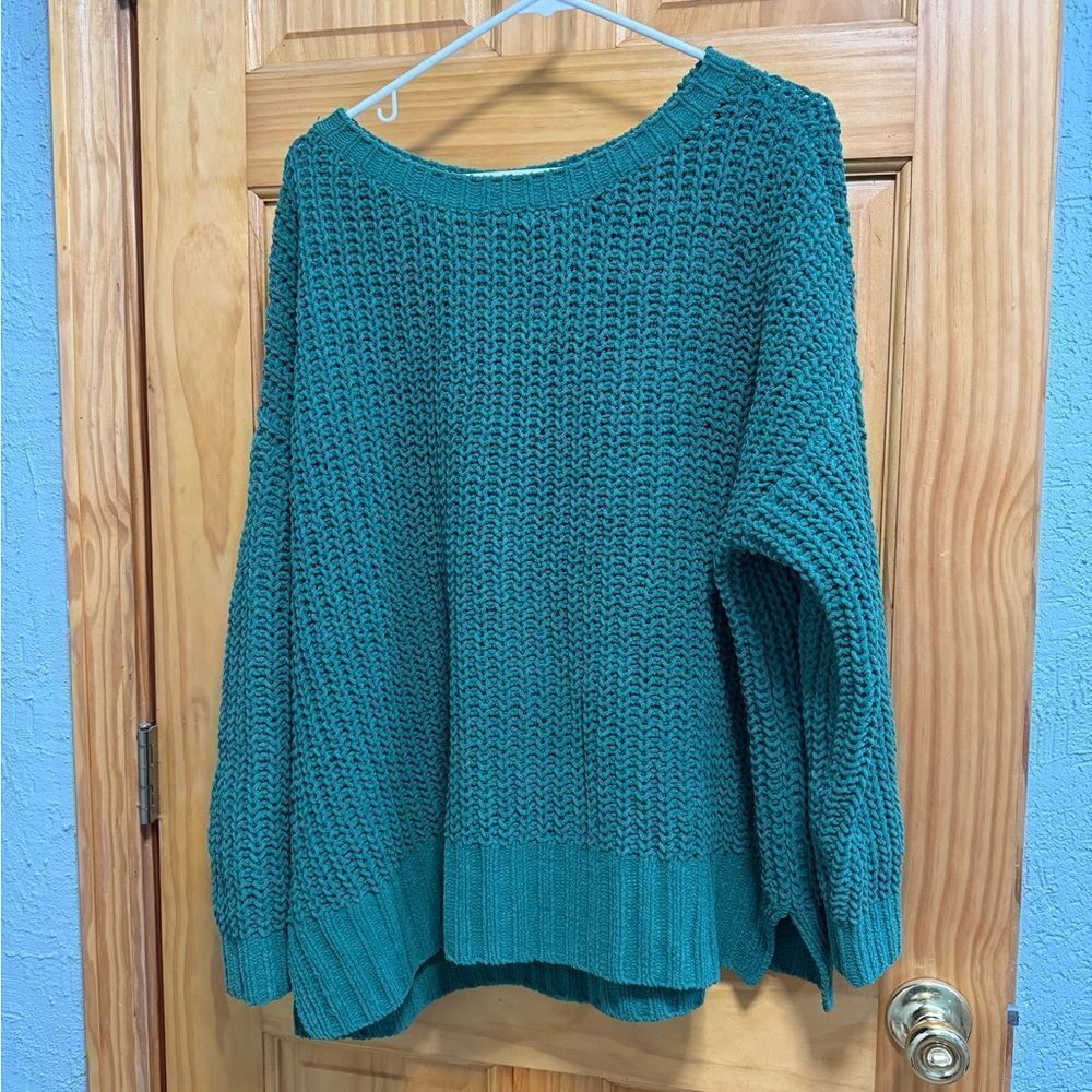 American Eagle very oversized size XS jade open knit sweater